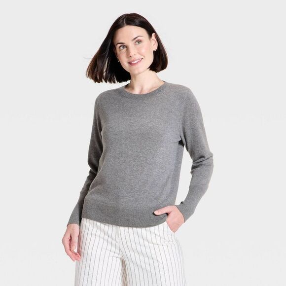 A New Day Sweaters - A New Day - Women's 100% Cashmere Sweater - A New Day Heather Gray